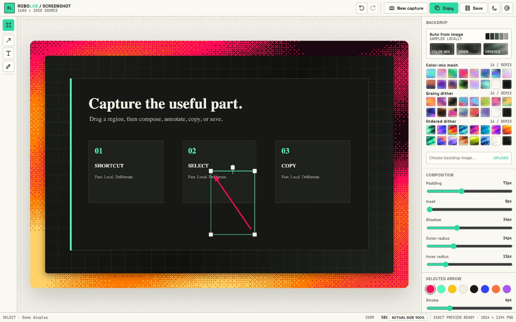 The editor in light theme